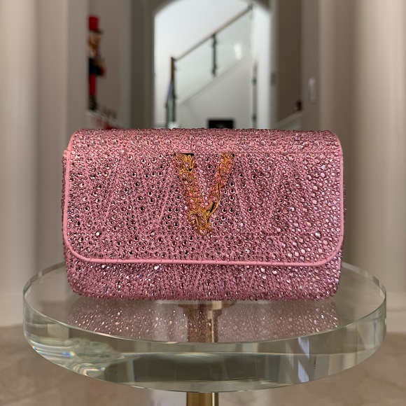 Versace Handbags - NWT Pink Virtus Crystal Crossbody Bag